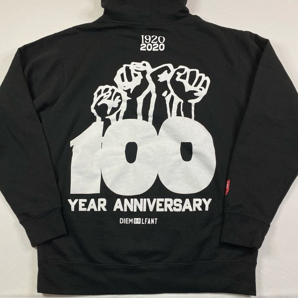 Negro Leagues Baseball Hoodie Mens Medium 100 Year Anniversary BLM Fist Pullover